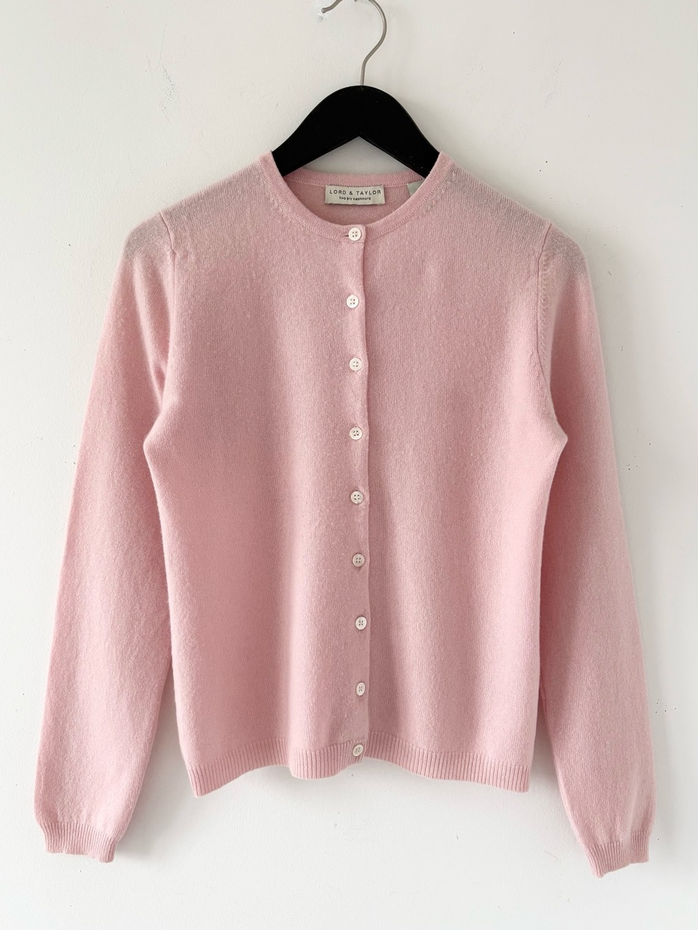 90s Lord & Taylor 100% Cashmere Crewneck Cardigan